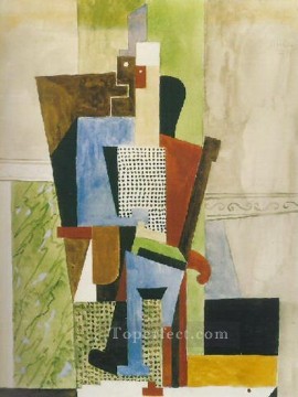 Hombre sentado 1914 cubismo Pablo Picasso Pinturas al óleo